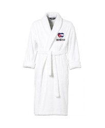 Cuba Flag Heart Shape Embroidery Logo with Custom Text Embroidered Bathrobes